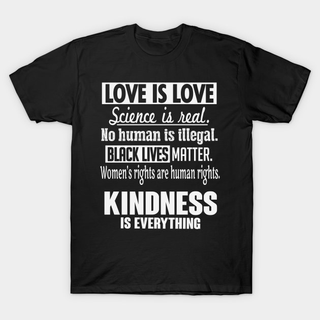 Love Is Love Kindness Is Everything T-Shirt by BANWA